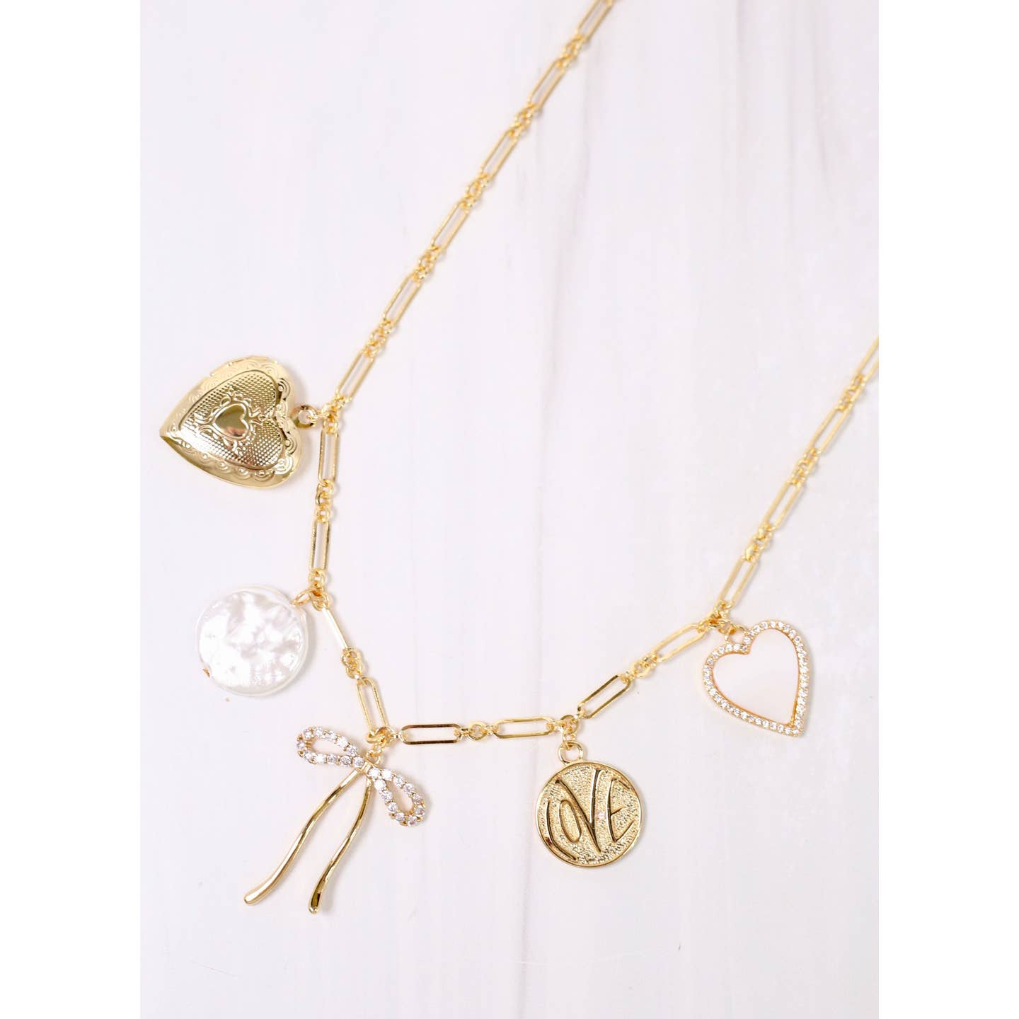 Caroline Hill - Mckeon Charm Necklace Gold - KJ Clothier