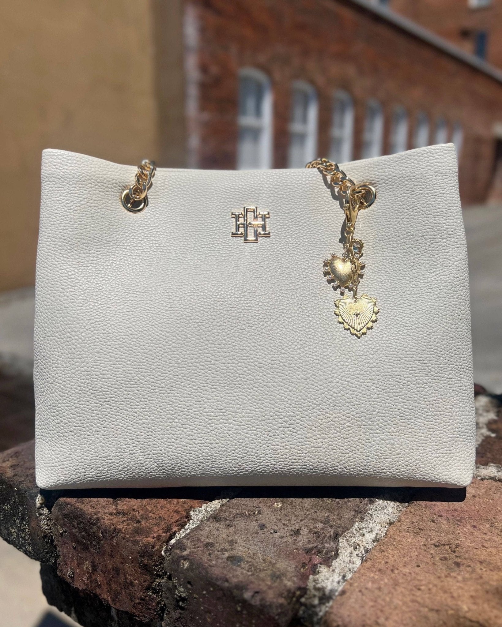 Caroline Hill - You Have My Heart Bag Charm Worn Gold - KJ Clothier