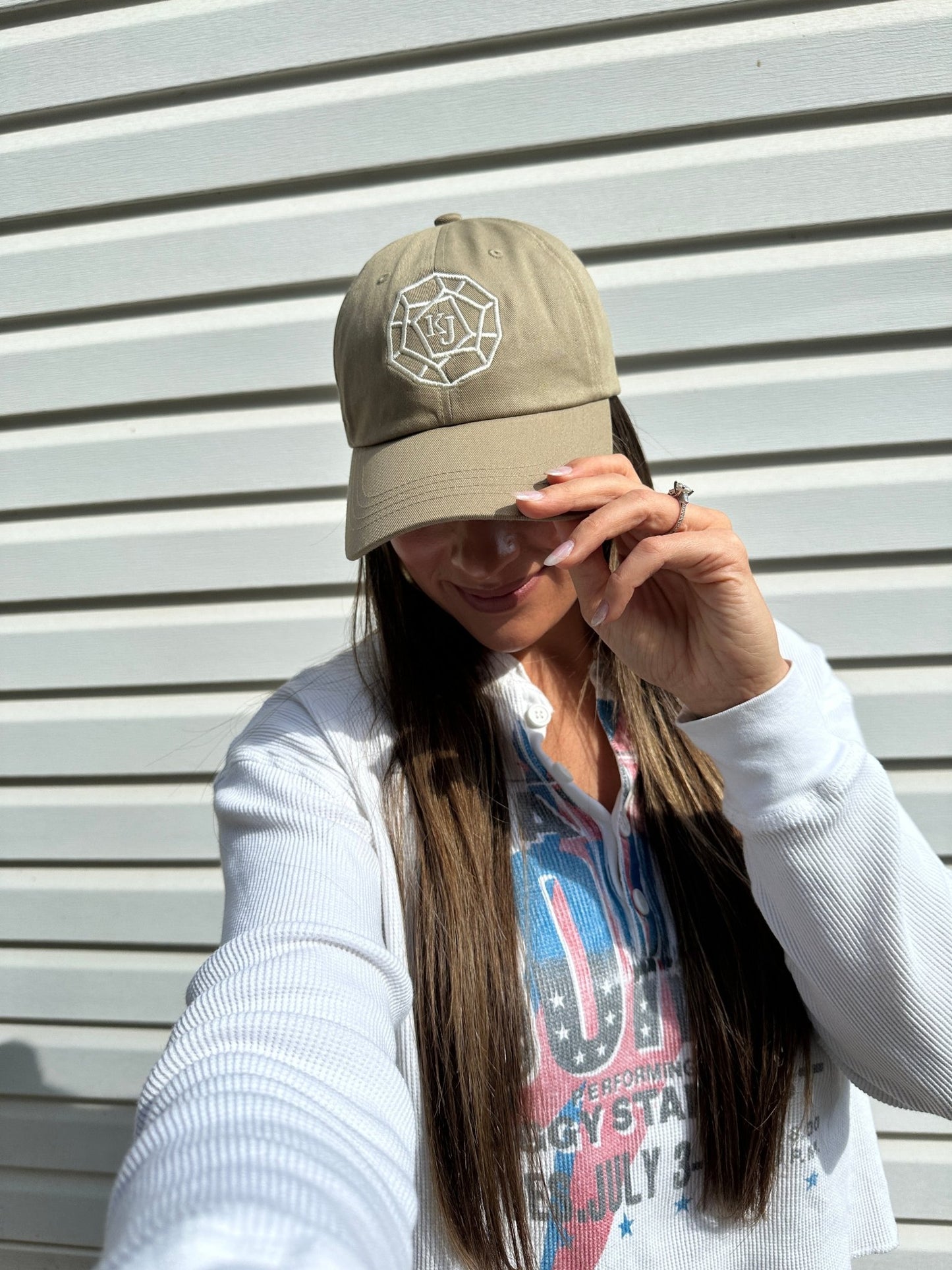 Classic Adjustable Hat - KJ Logo - Khaki - KJ Clothier