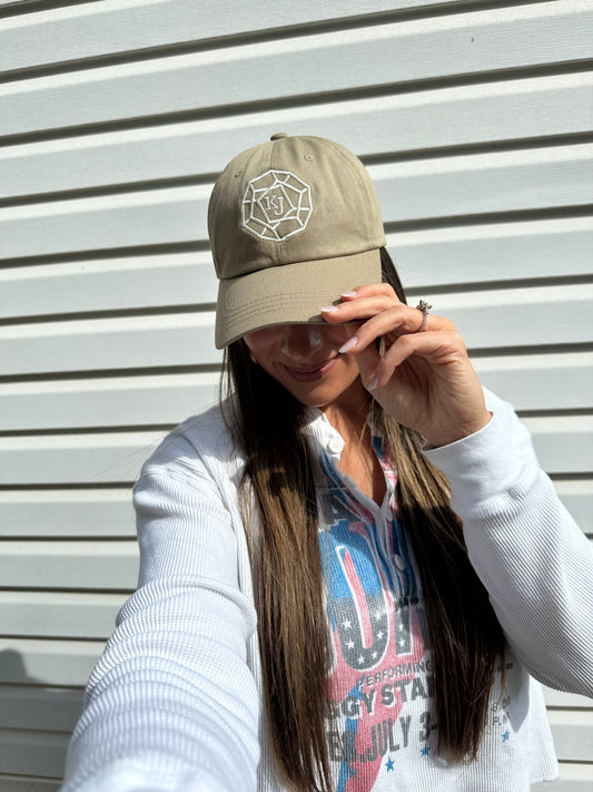 Classic Adjustable Hat - KJ Logo - Khaki - KJ Clothier