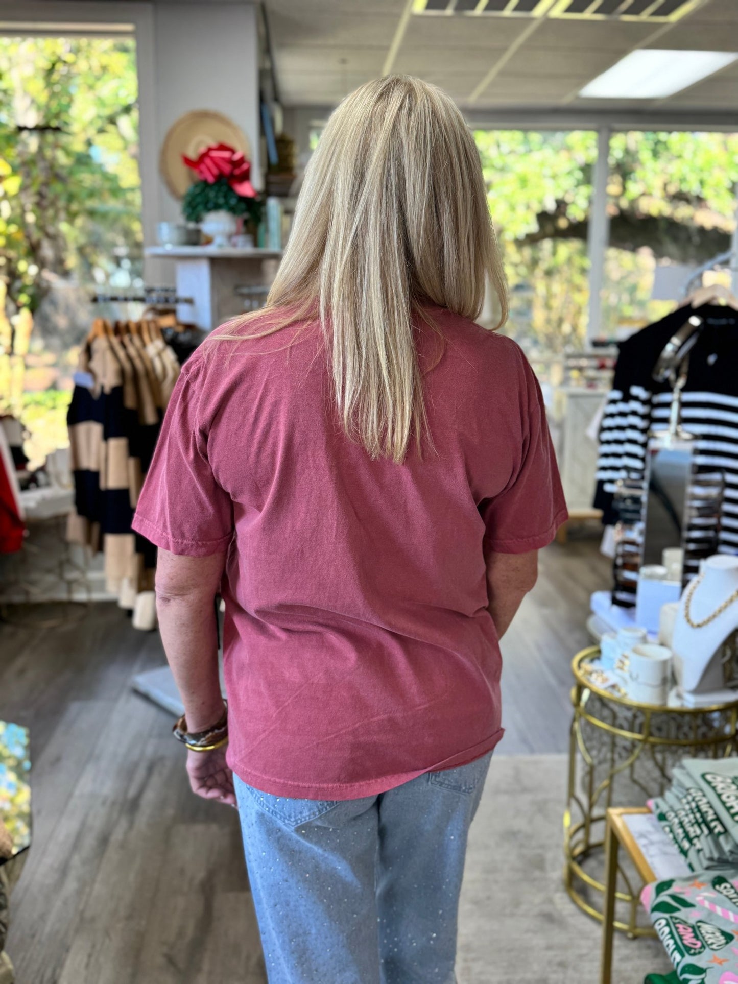 Classic Christmas Tree Tee - Crimson - KJ Clothier