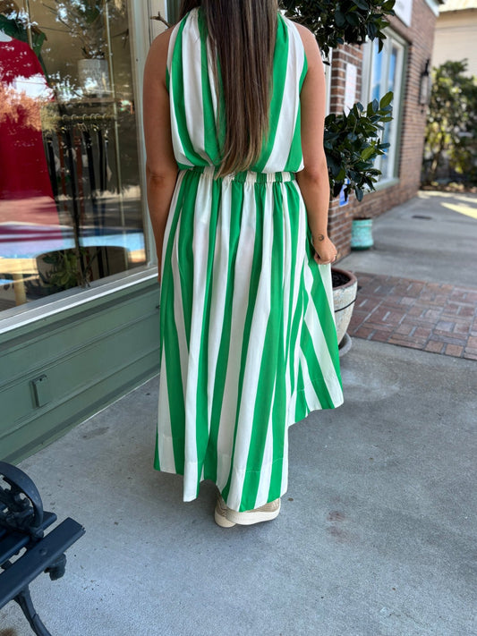 Clover Maxi Skirt - Green & White - KJ Clothier