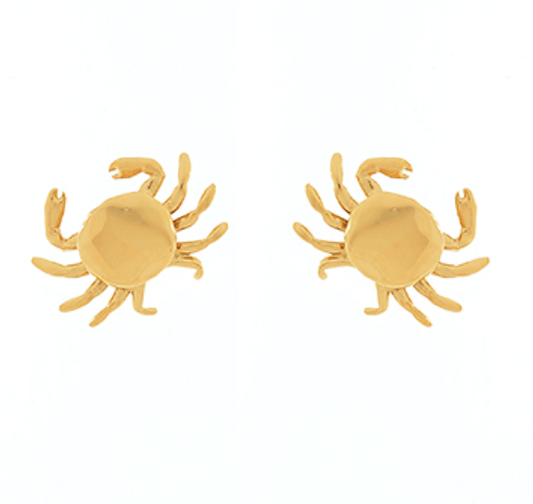 Crab Stud Earrings - Gold - KJ Clothier
