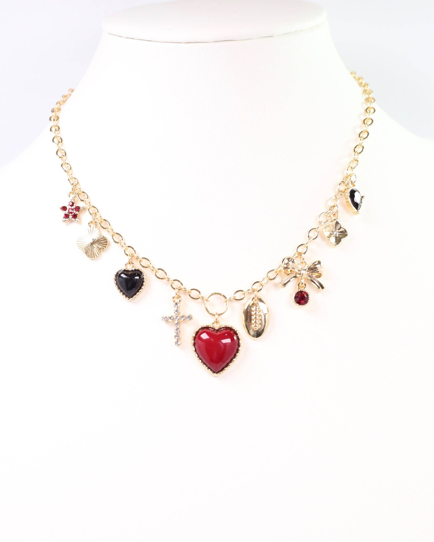 Bentley Charm Necklace - Red & Black