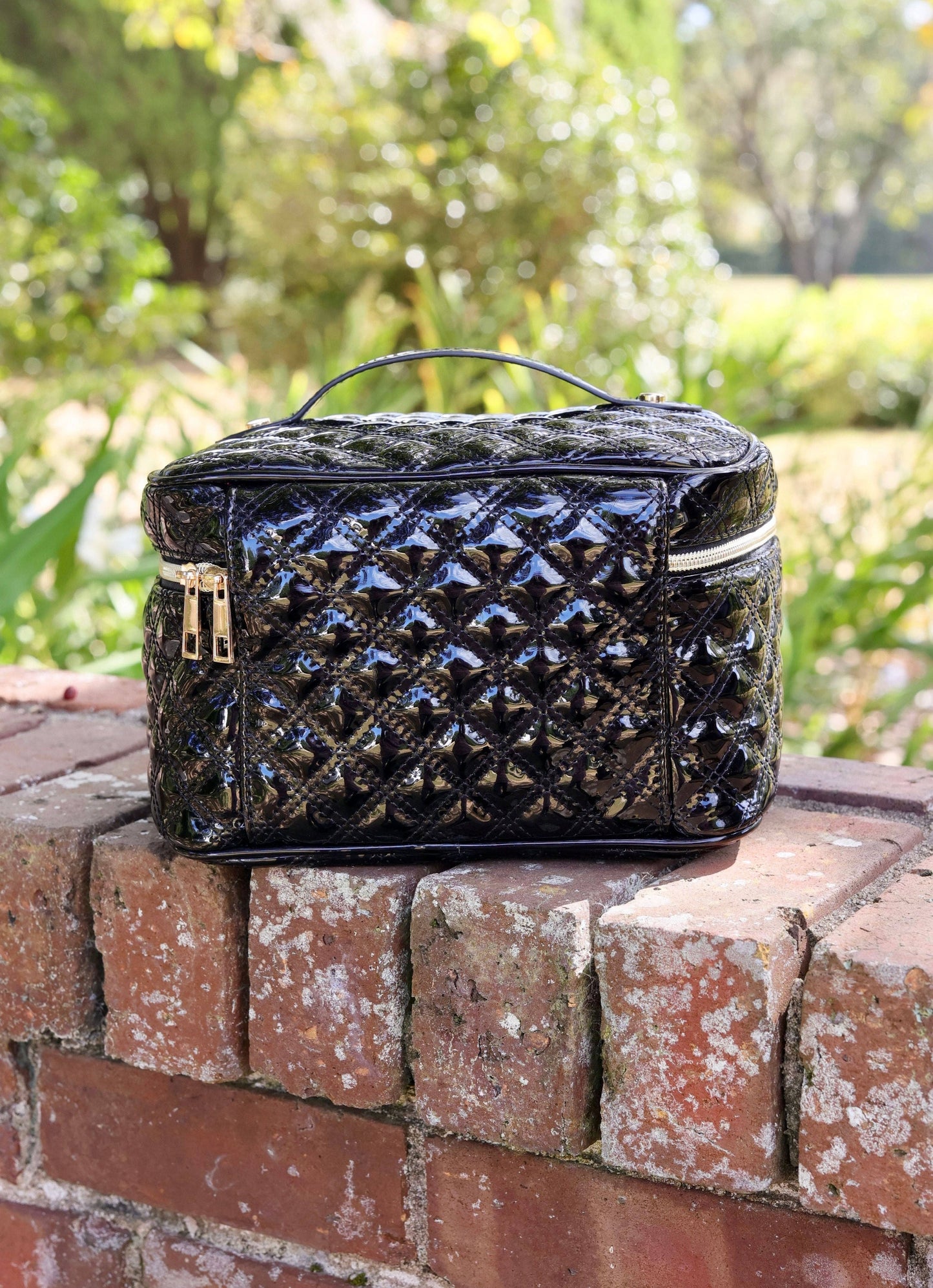 Hampton Train Case Black Patent