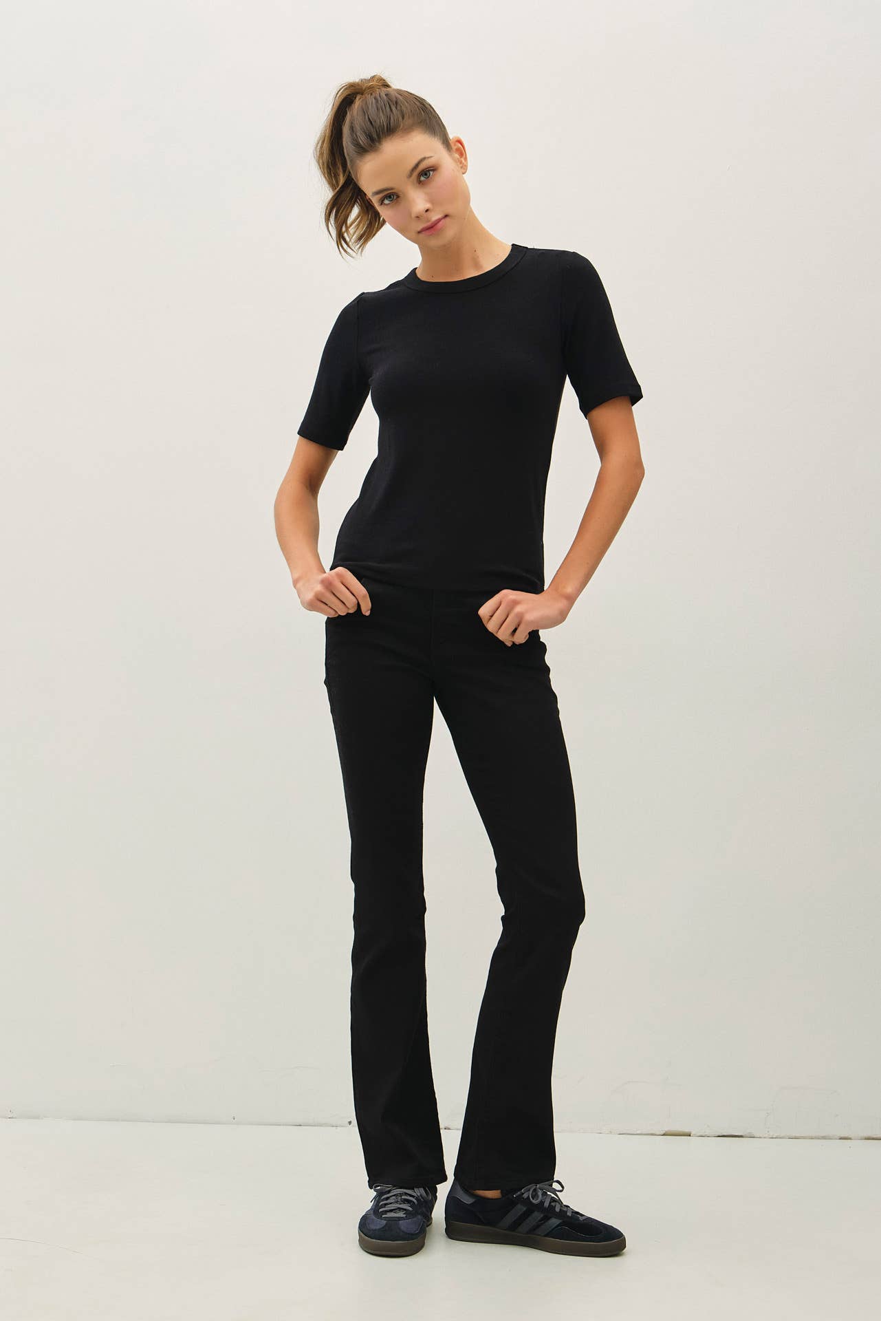 Ultra Soft 3/4 Length Sleeve Tee - Black