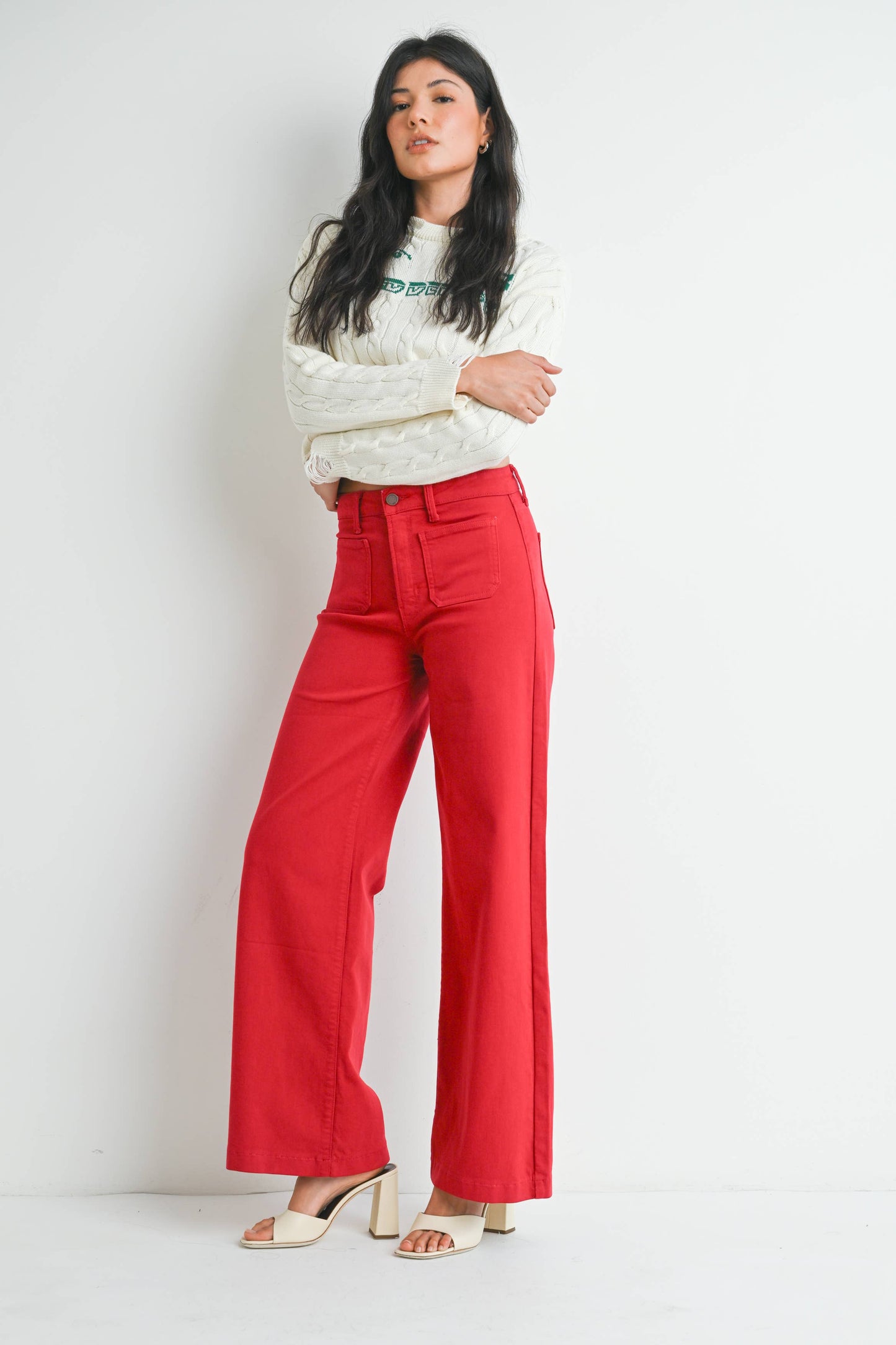 True Red Patch Pocket Jeans