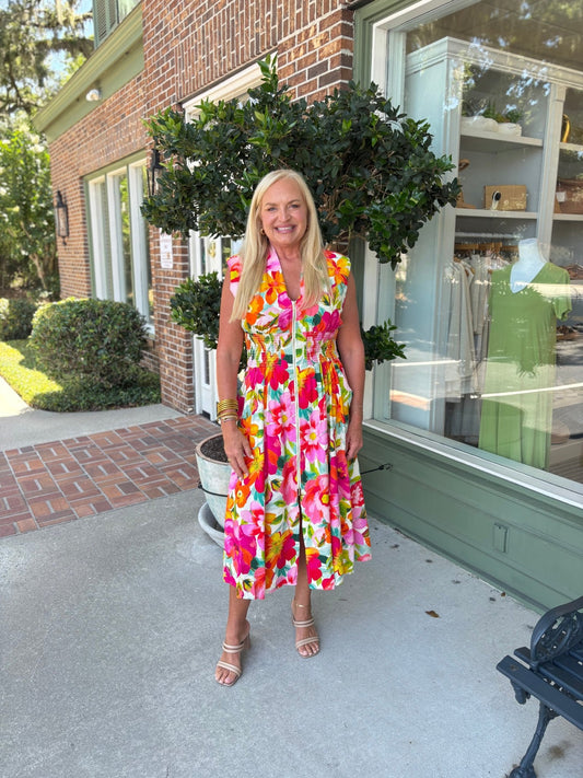 Floral Fancy Midi Dress - KJ Clothier