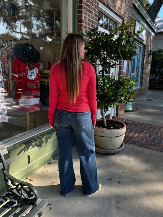 Free People - Neria Long Sleeve Tee - Tart Berry - KJ Clothier