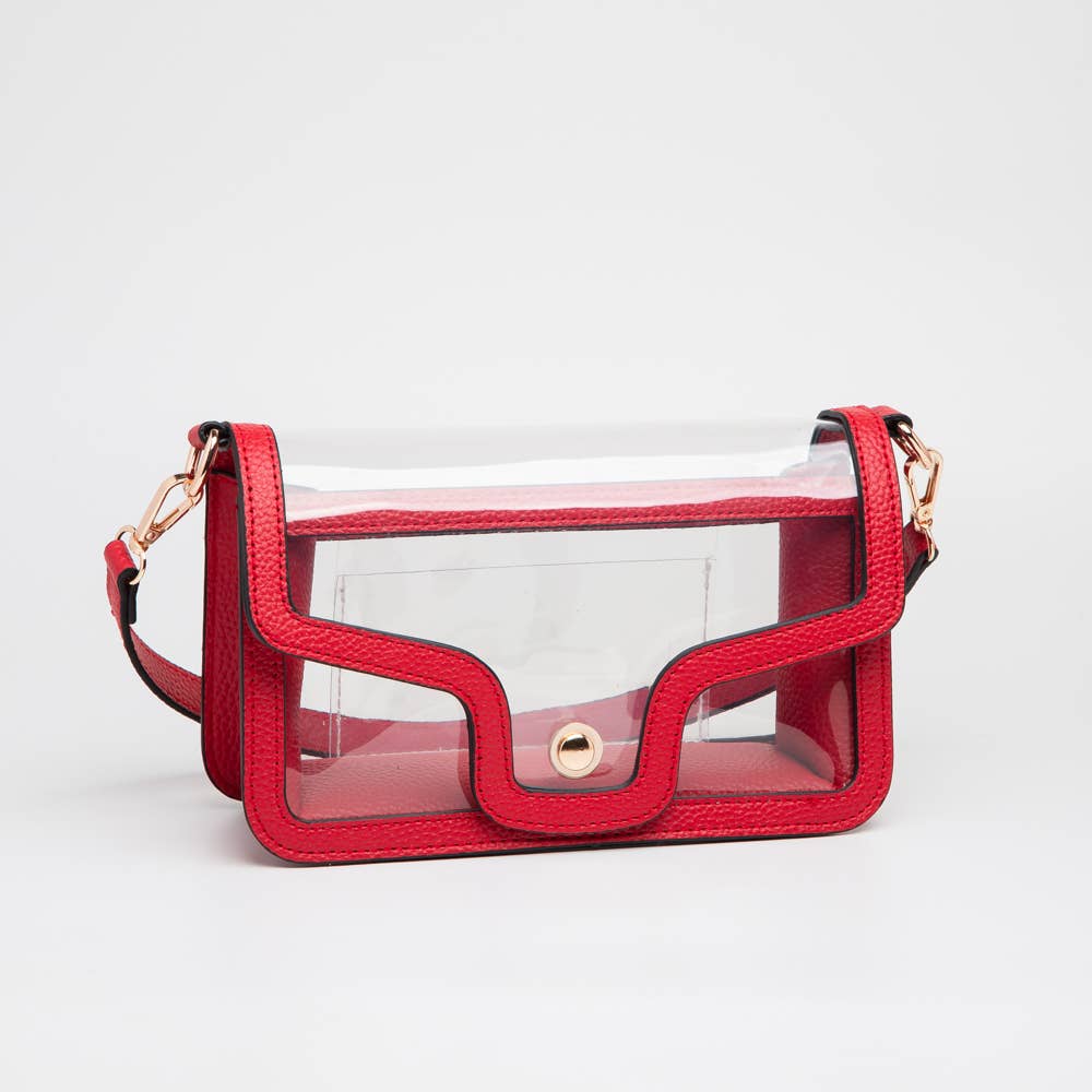 Game Day Stadium Clear Envelope Shoulder Bags: Red - KJ Clothier
