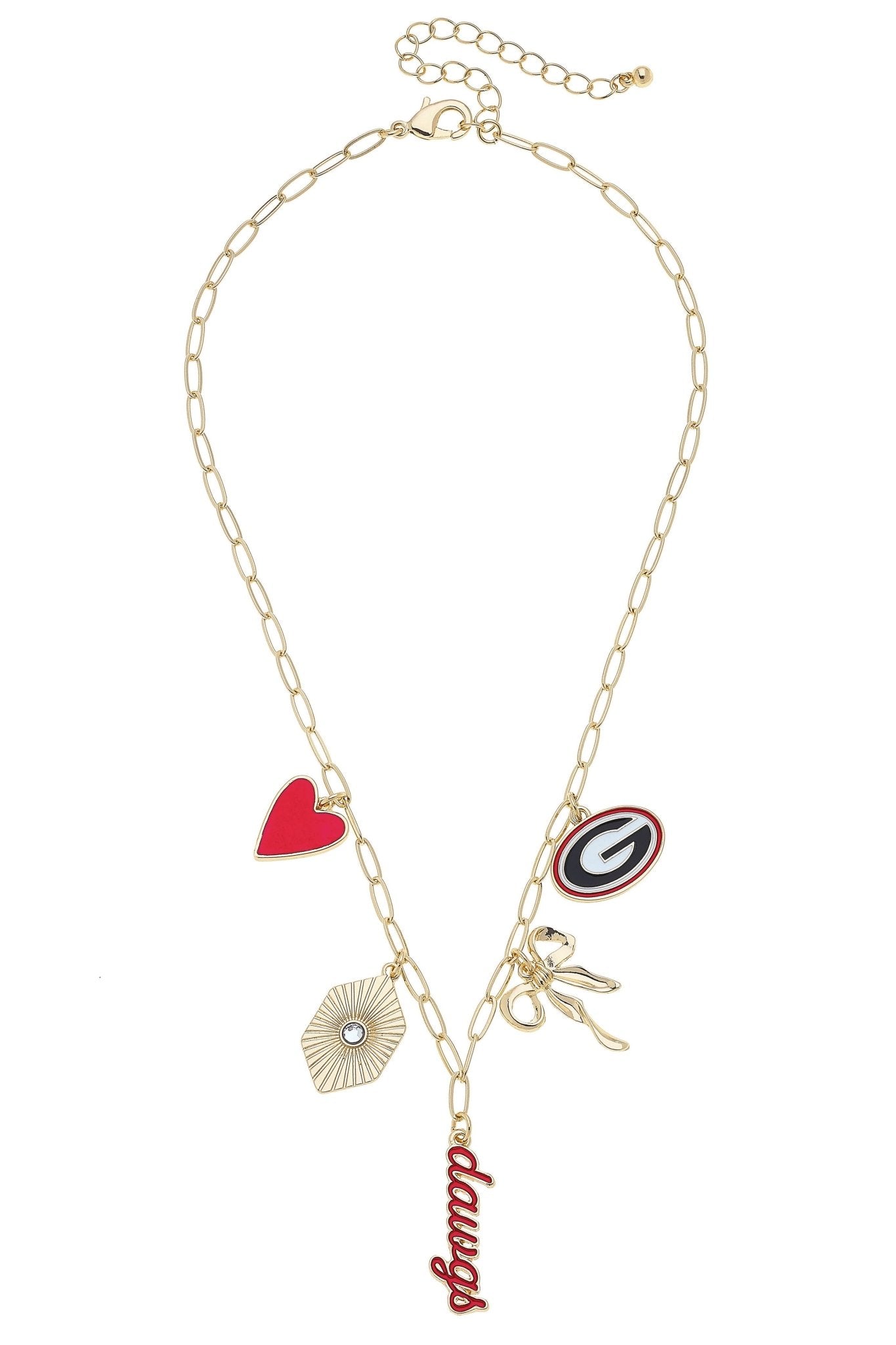 Georgia Bulldogs Paper Clip Charm Collector Necklace - KJ Clothier