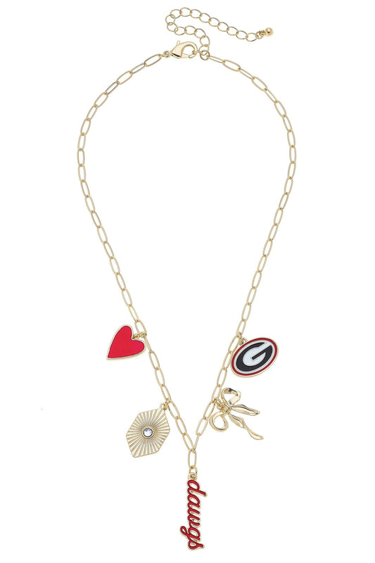 Georgia Bulldogs Paper Clip Charm Collector Necklace - KJ Clothier