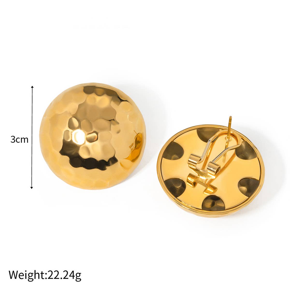 Gold Half Round Earrings - KJ Clothier