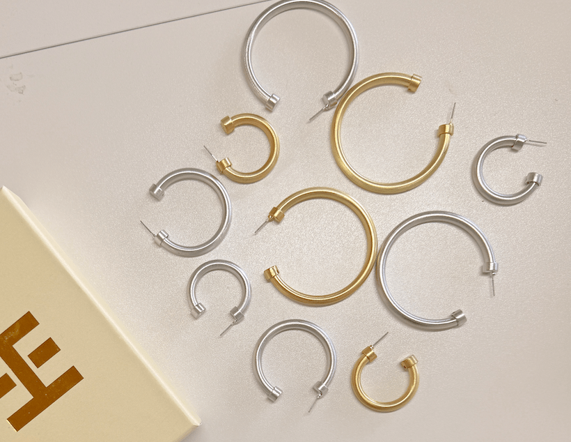 Hoops - Brushed Gold - Large - KJ Clothier