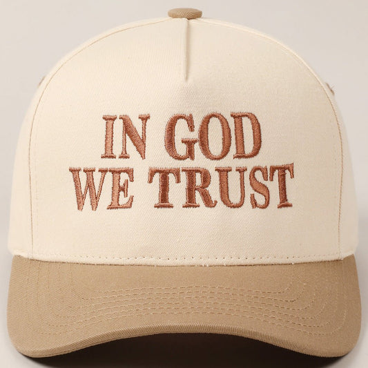 In God We Trust Hat - Beige - KJ Clothier