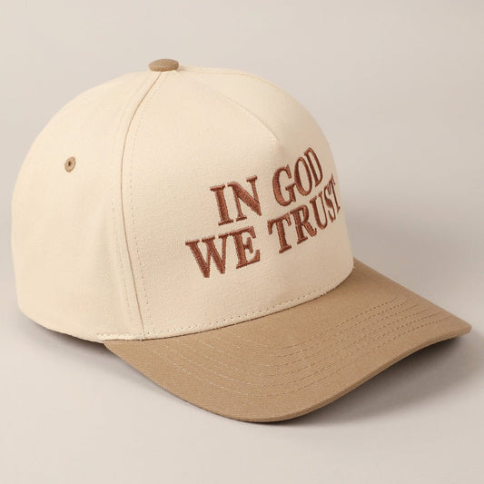 In God We Trust Hat - Beige - KJ Clothier
