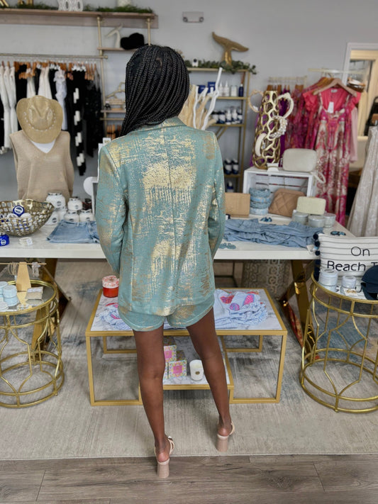 Iridescent Blazer - Sage - KJ Clothier