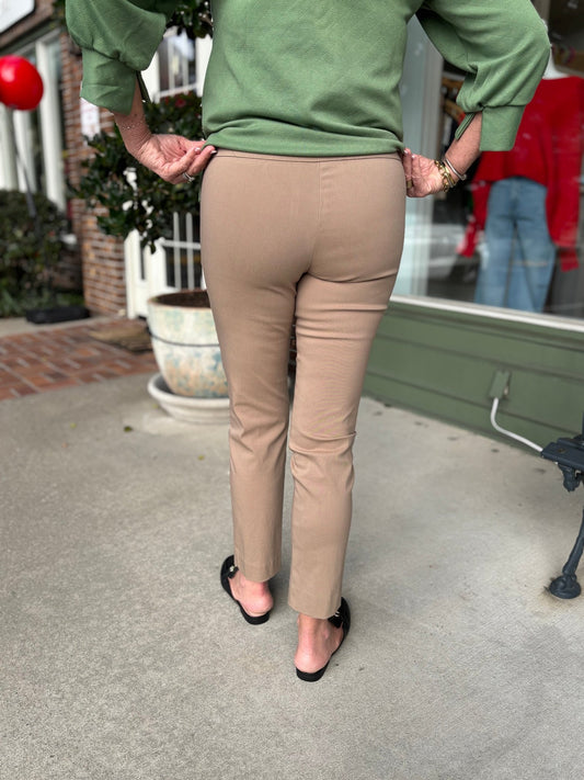 Krazy Larry Pull on Pant - Taupe - KJ Clothier