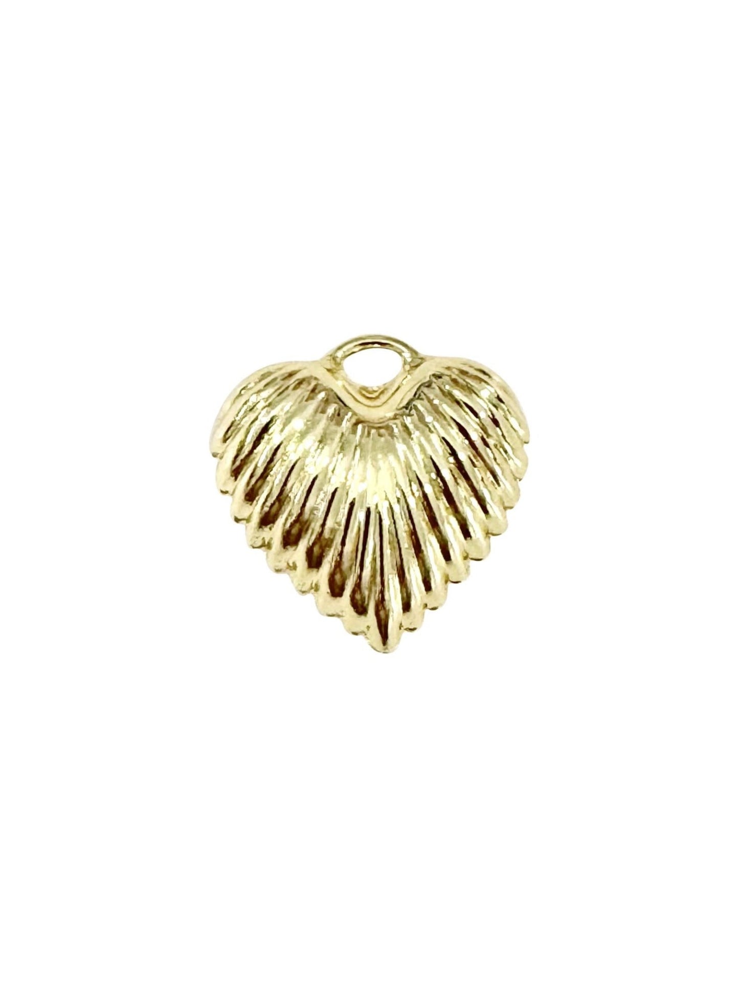 Large Scallop Heart Scarf Charm - Scallop Heart Gold - KJ Clothier