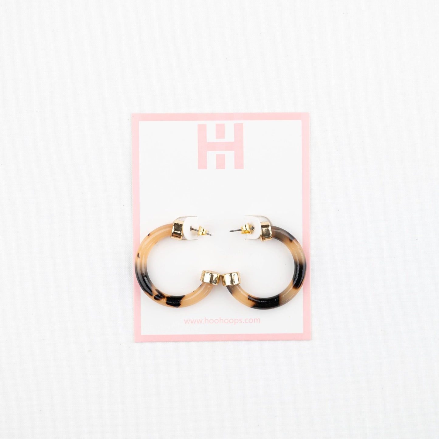 Lightweight Hypoallergenic Small Hoop Earrings - Tortoise Shell - KJ Clothier