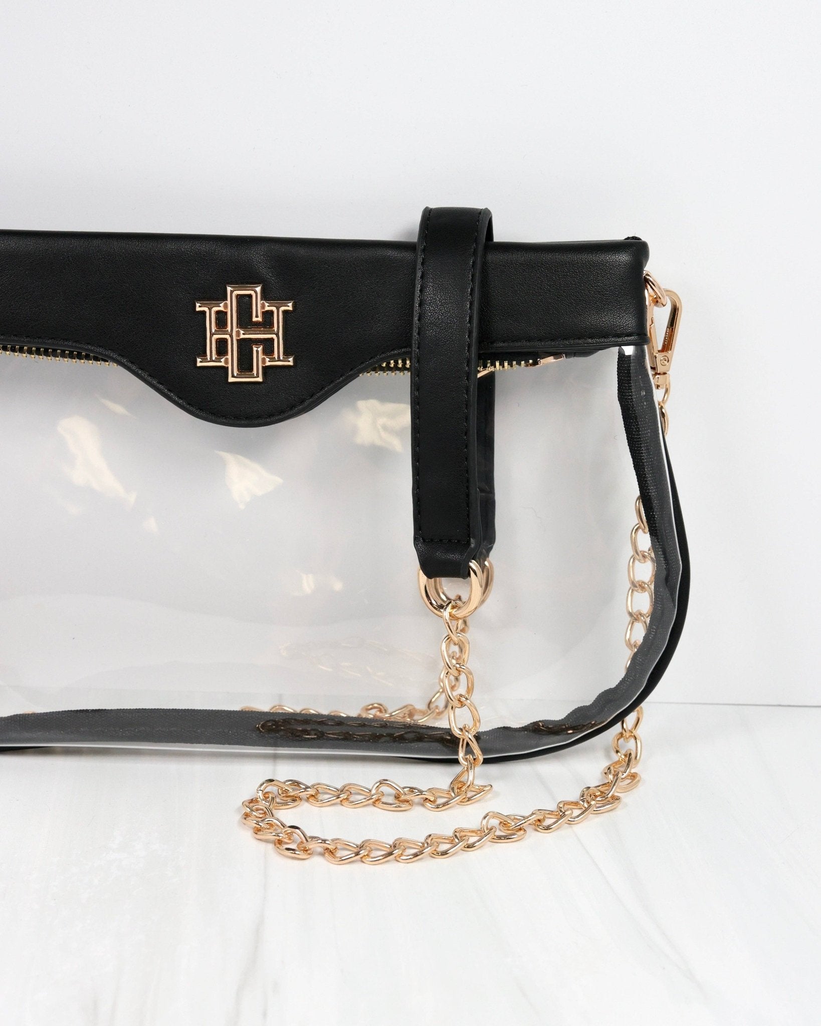 Madi Clear Crossbody Black - KJ Clothier
