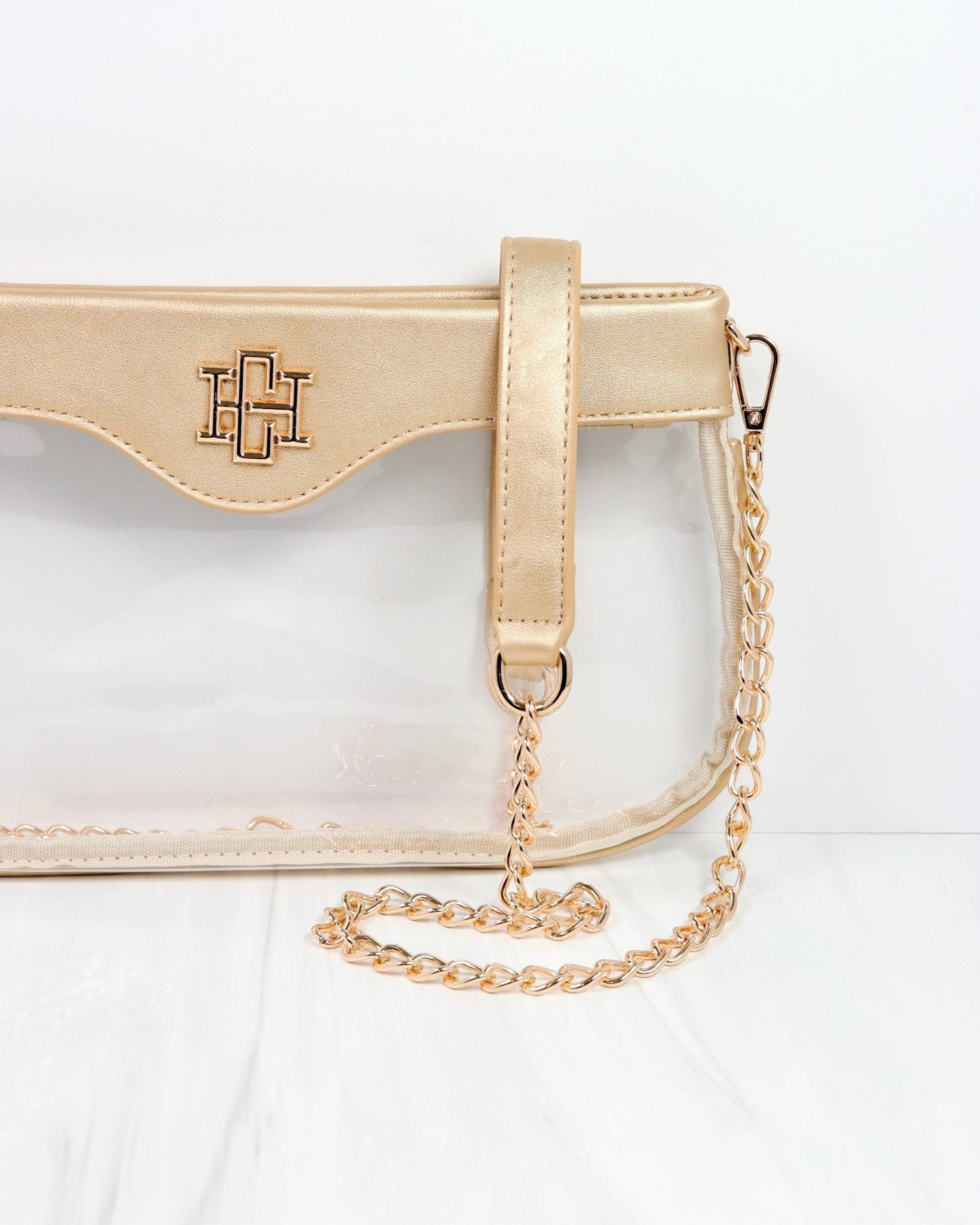 Madi Clear Crossbody Gold - KJ Clothier