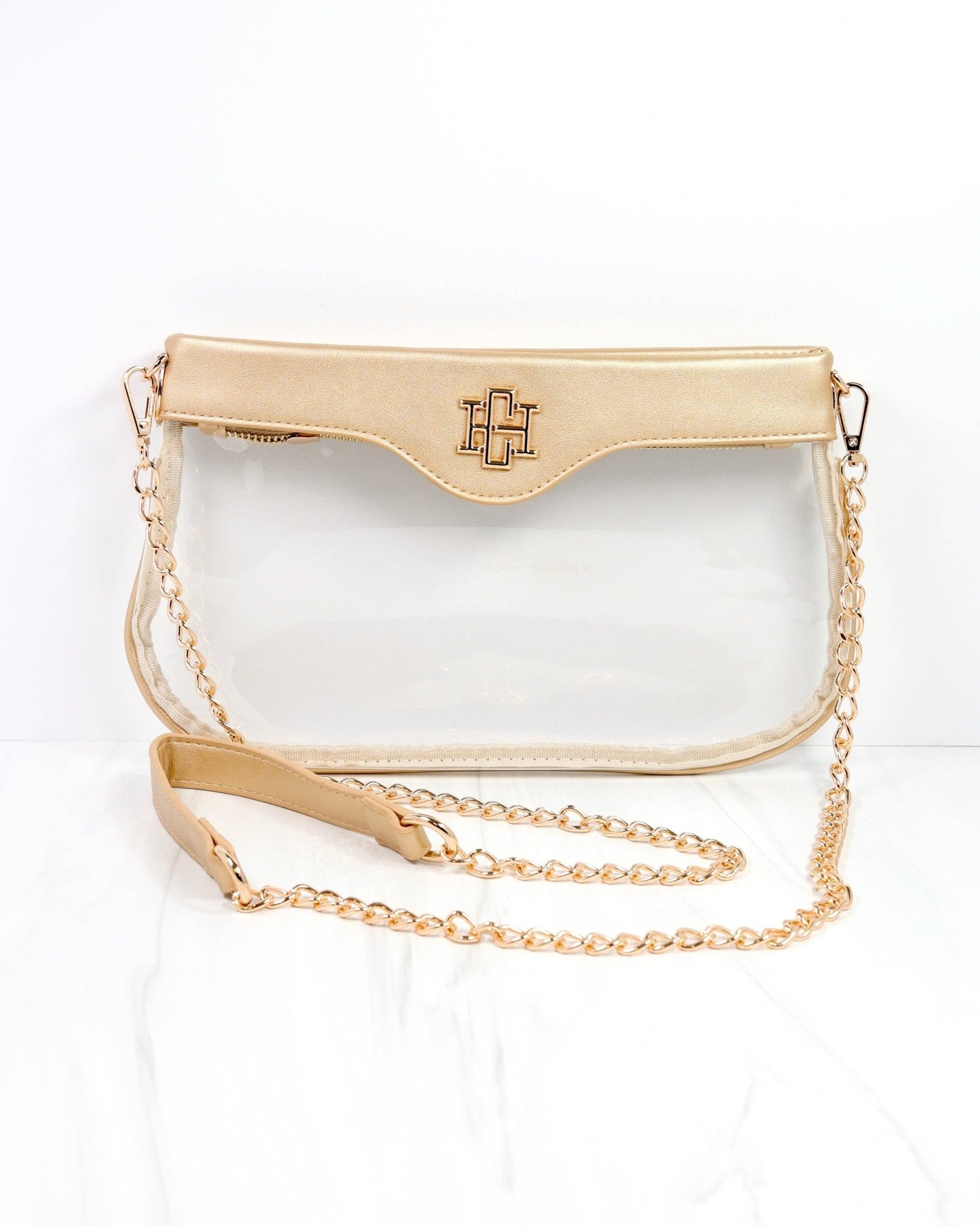 Madi Clear Crossbody Gold - KJ Clothier