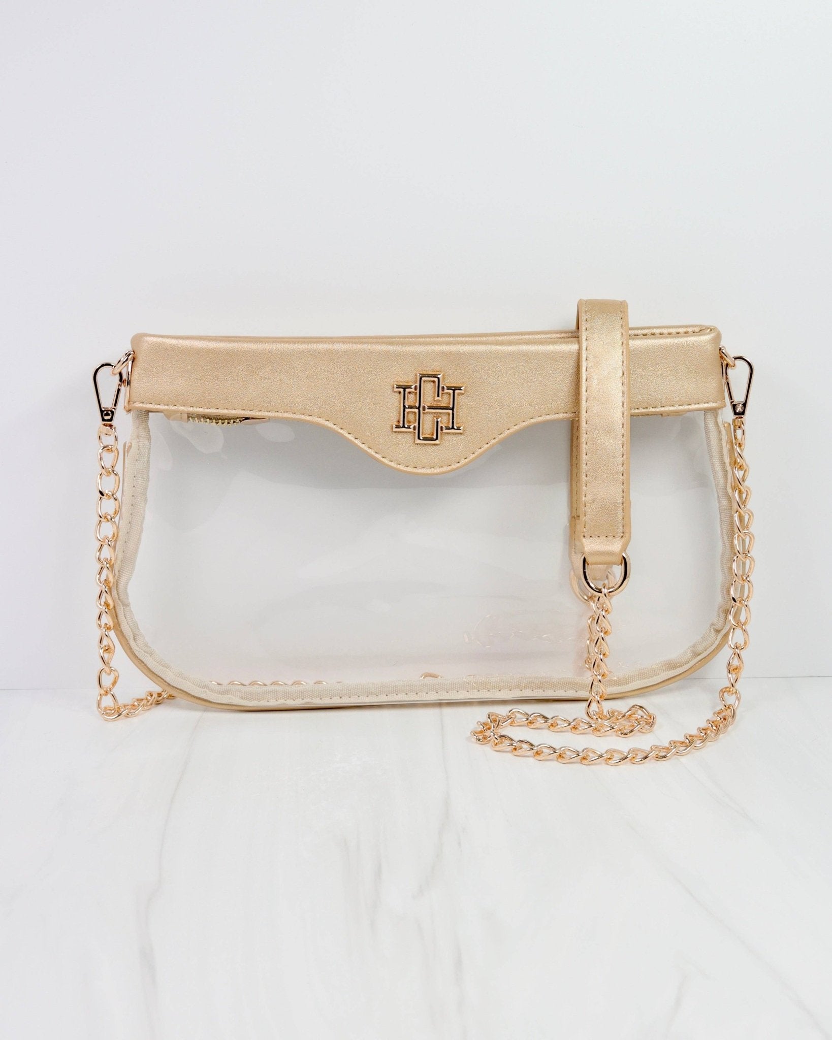 Madi Clear Crossbody Gold - KJ Clothier