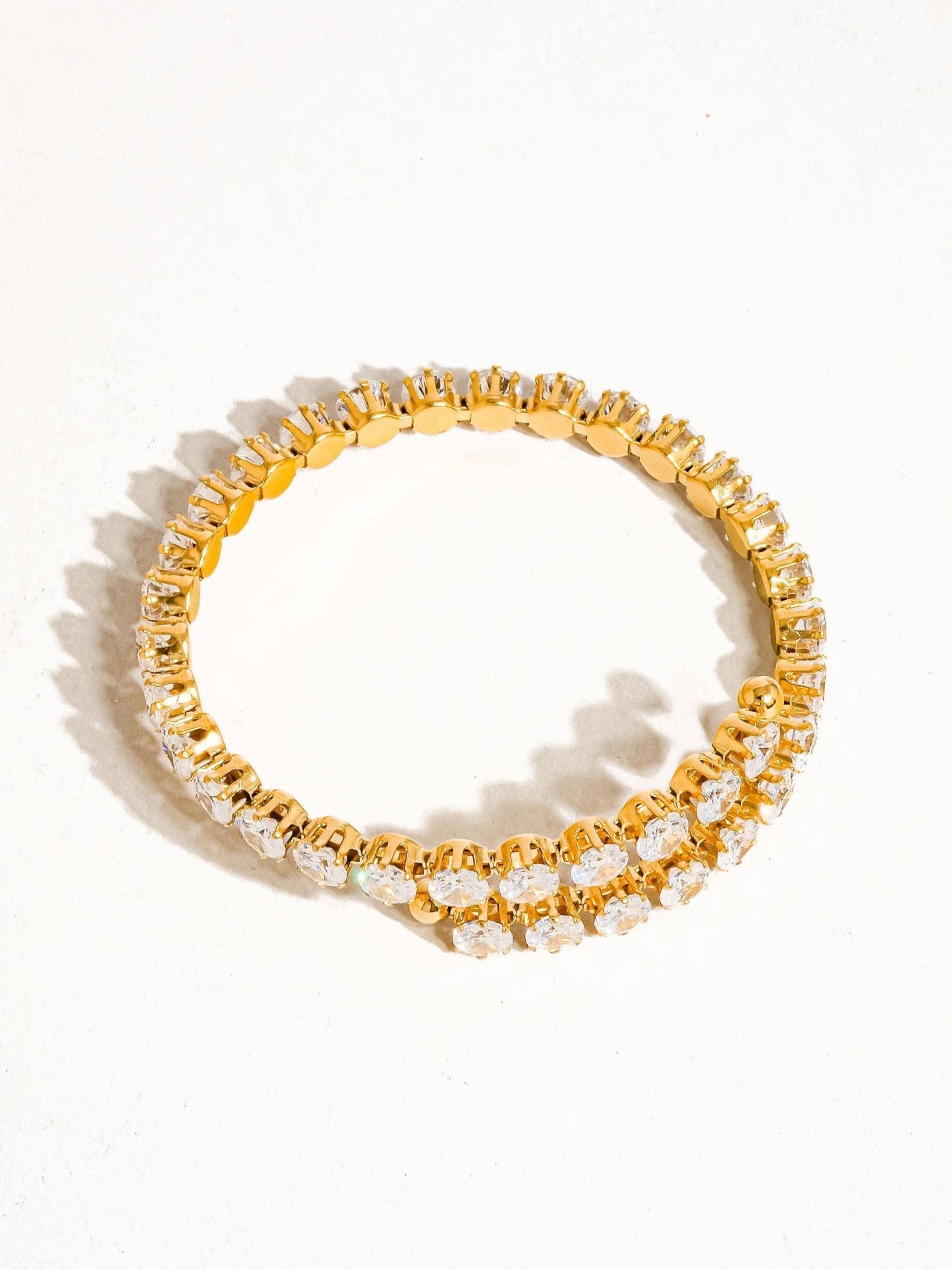 Maëlys 18K Gold Non - Tarnish CZ Glam Bracelet: Yellow Gold - KJ Clothier