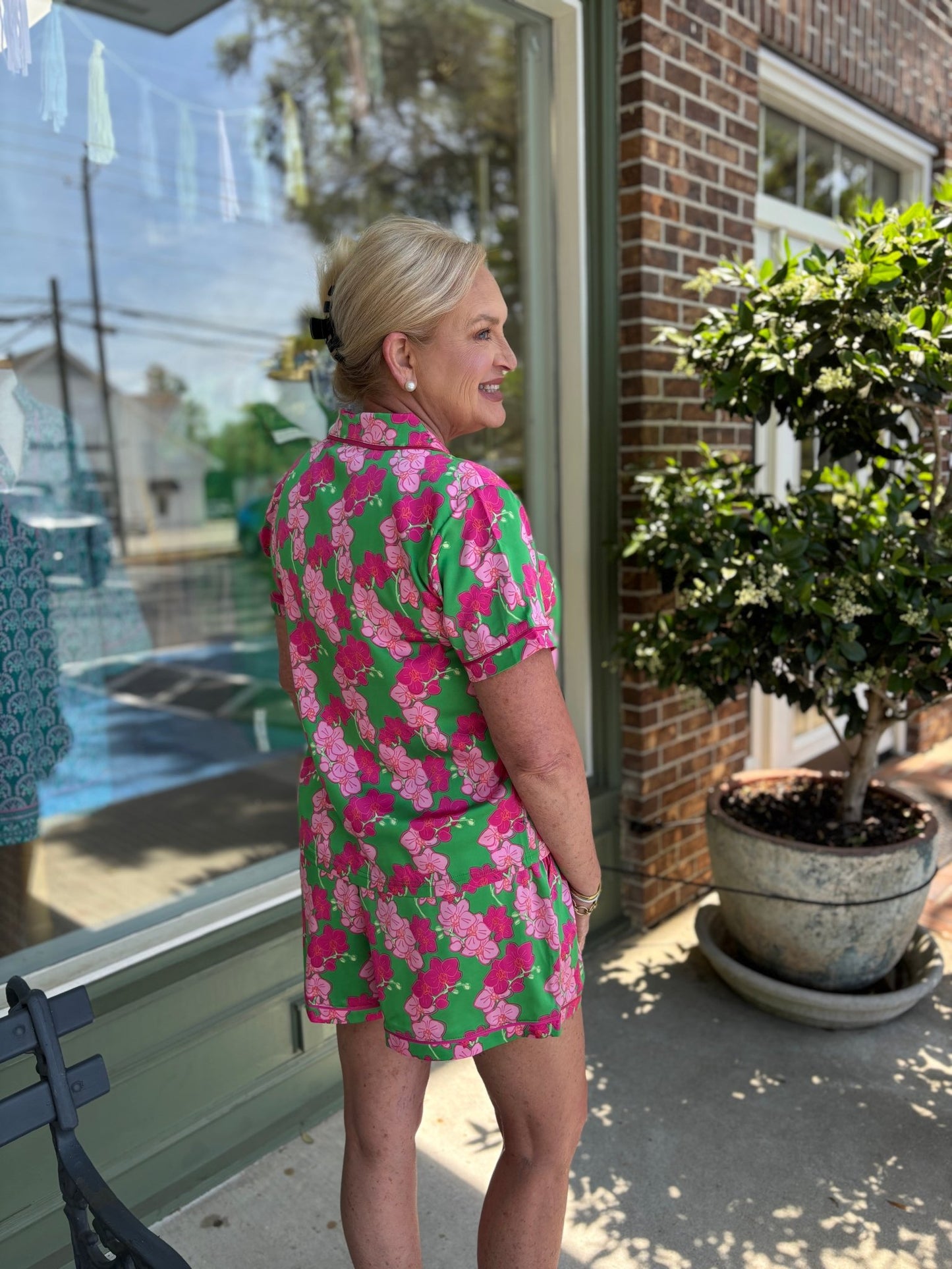 Mary Square - Charlotte Shorts PJ Set - Orchid Reverie - KJ Clothier