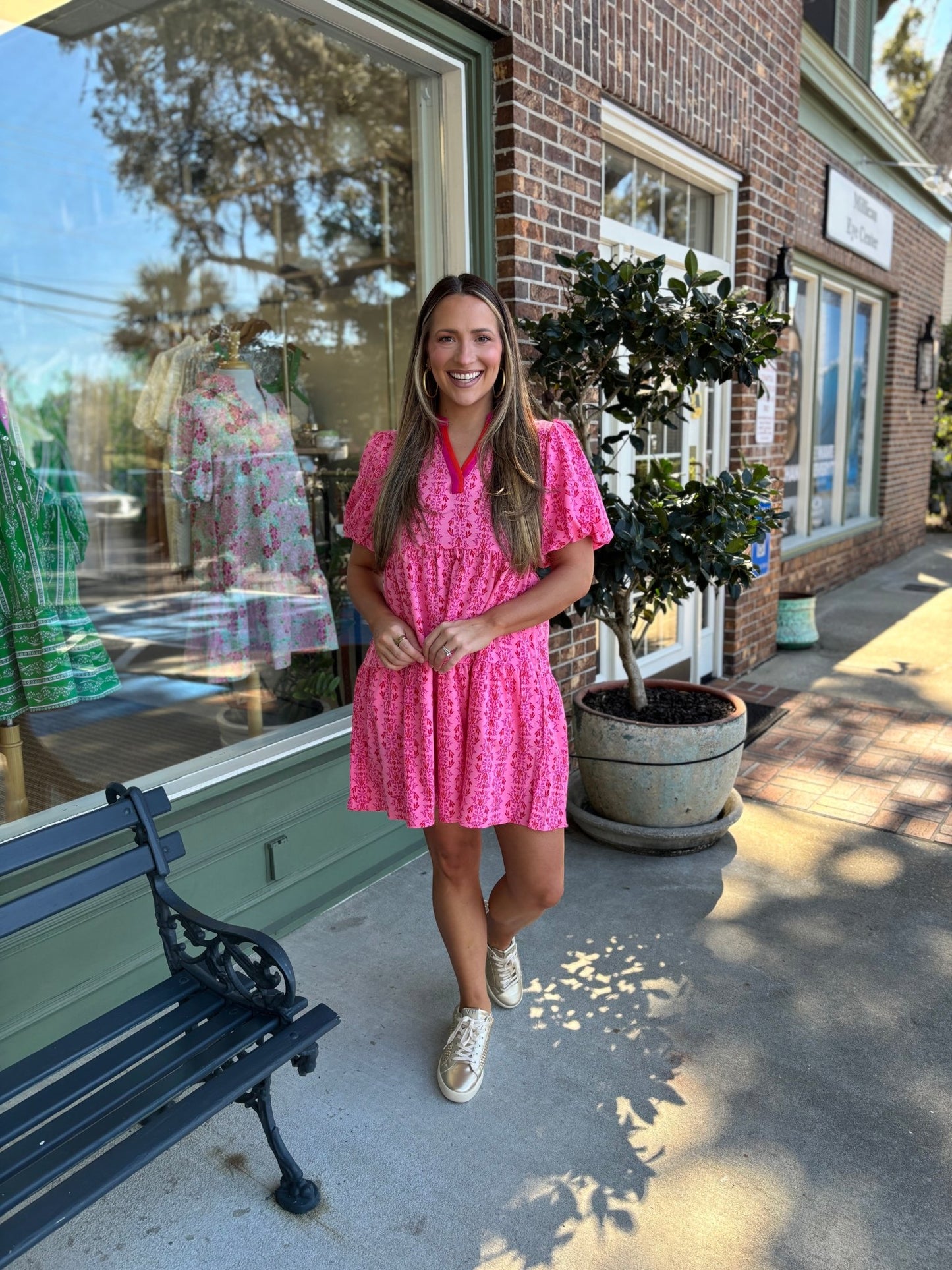 Mary Square - Kinsley Dress - Heirloom Vine Pink - KJ Clothier