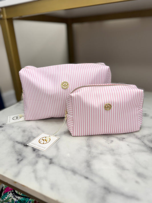 Mary Square - Lets Face It Bag - Pink Stripe - KJ Clothier