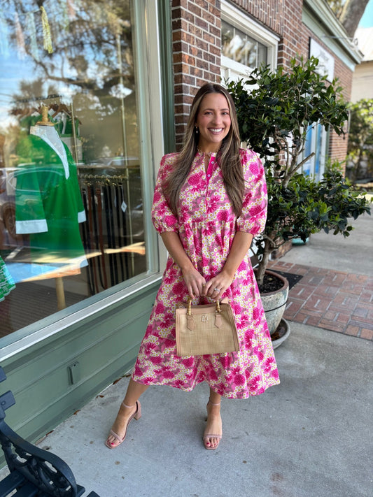 Mary Square - The Riley Dress - Daisy Chain Pink - KJ Clothier