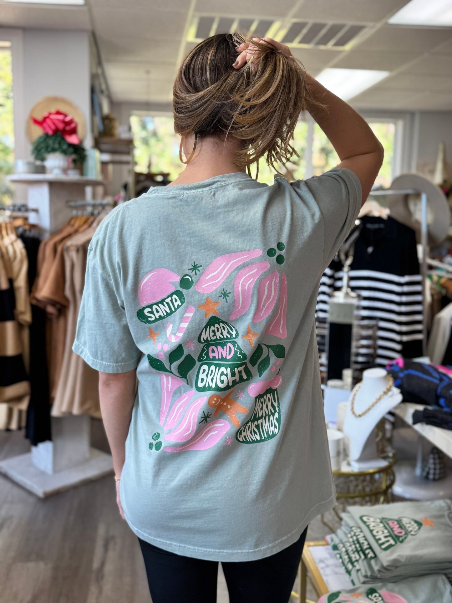 Merry & Bright Christmas Tee - Bay - KJ Clothier