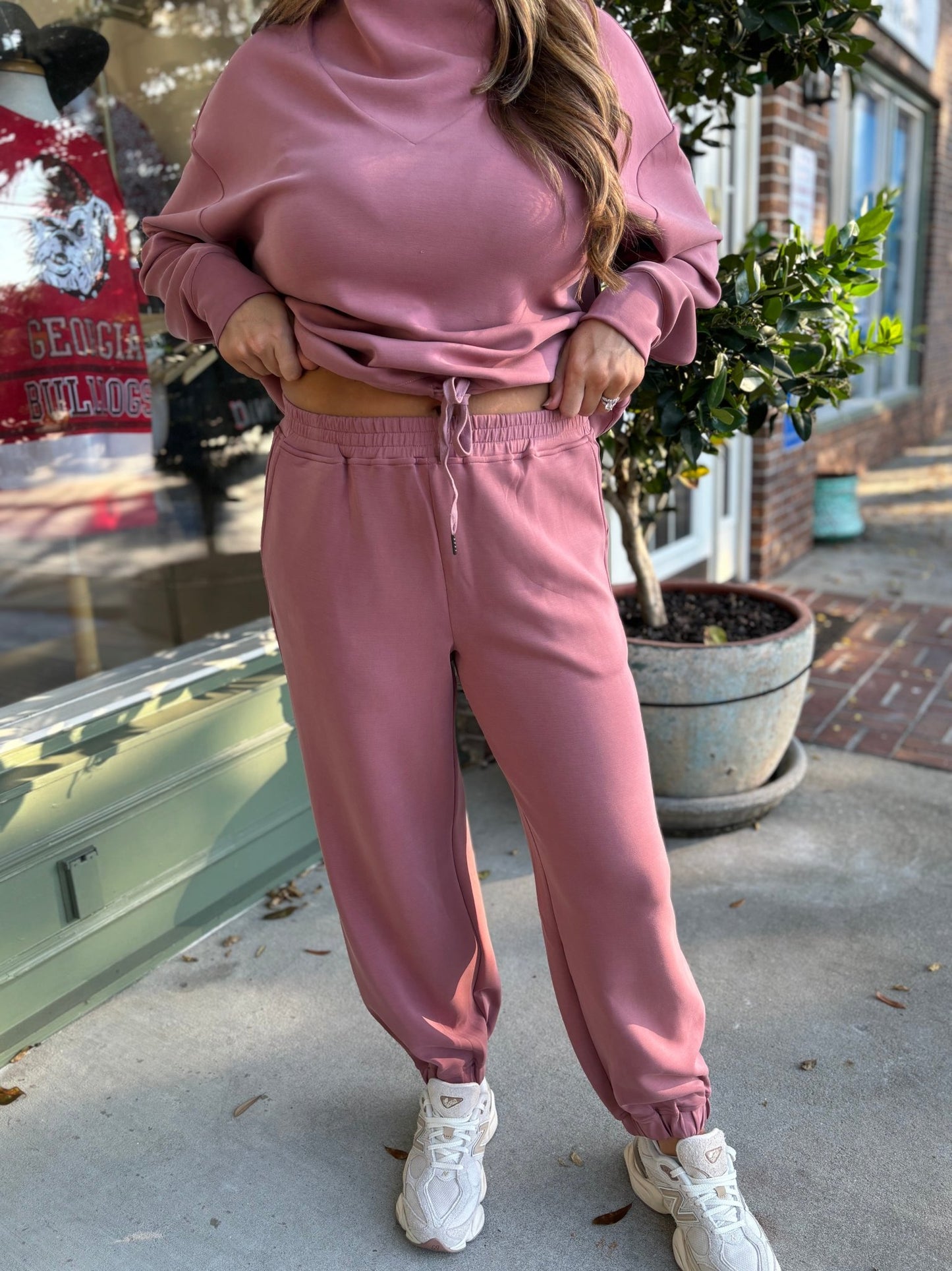 Milly Mock Neck Modal Pullover - Mauve - KJ Clothier