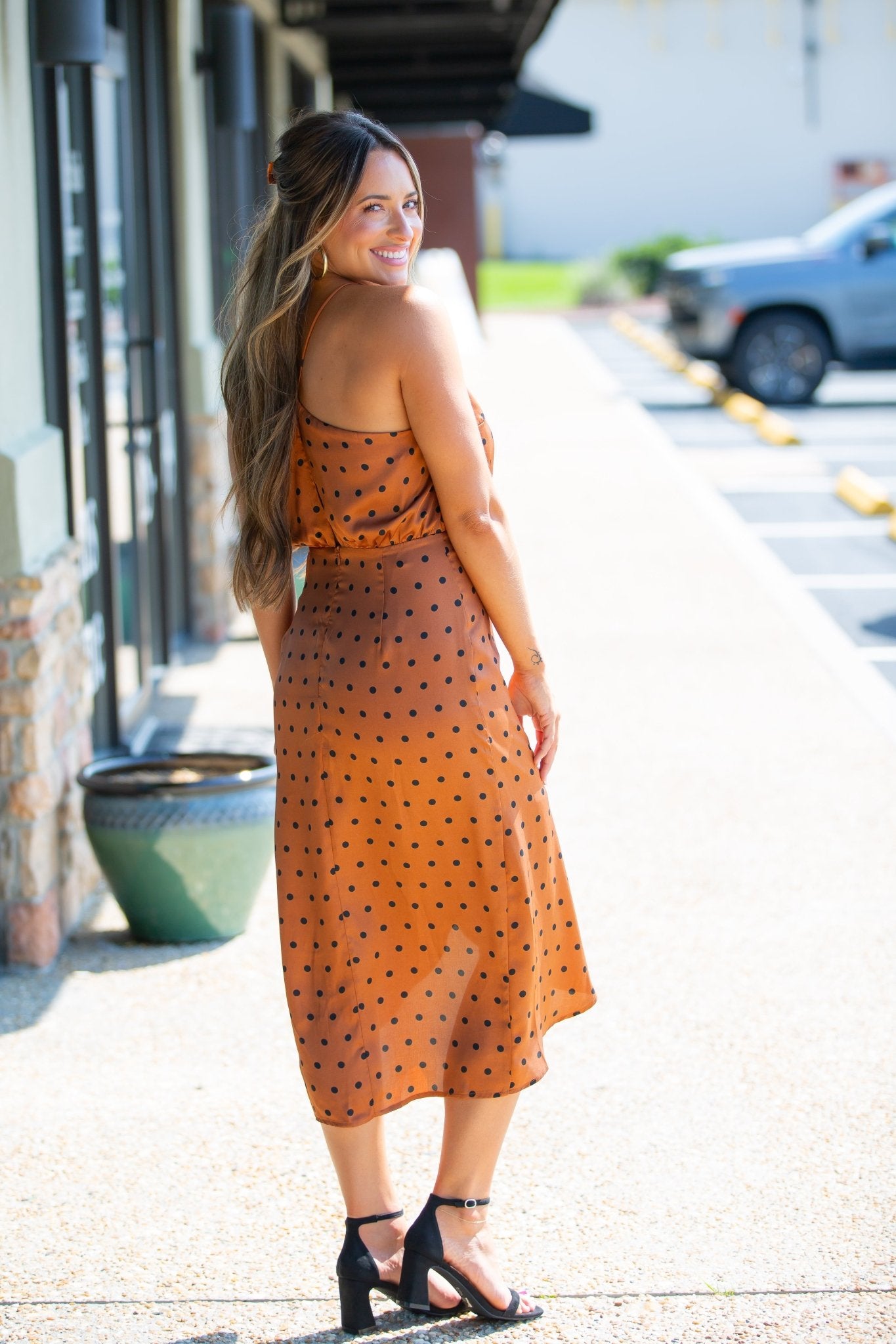 MINKPINK - Milan Midi Dress - Rust/Black - KJ Clothier