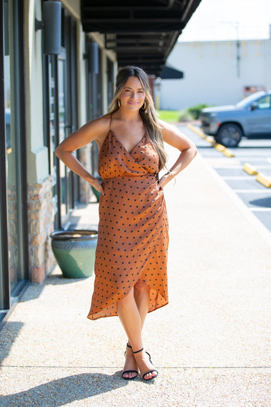 MINKPINK - Milan Midi Dress - Rust/Black - KJ Clothier