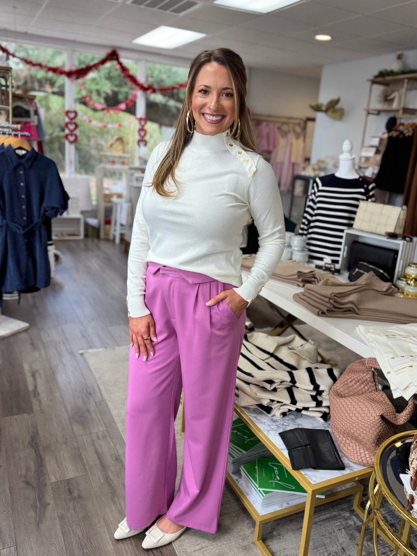 Molly Bracken - High Neck Sweater - White - KJ Clothier