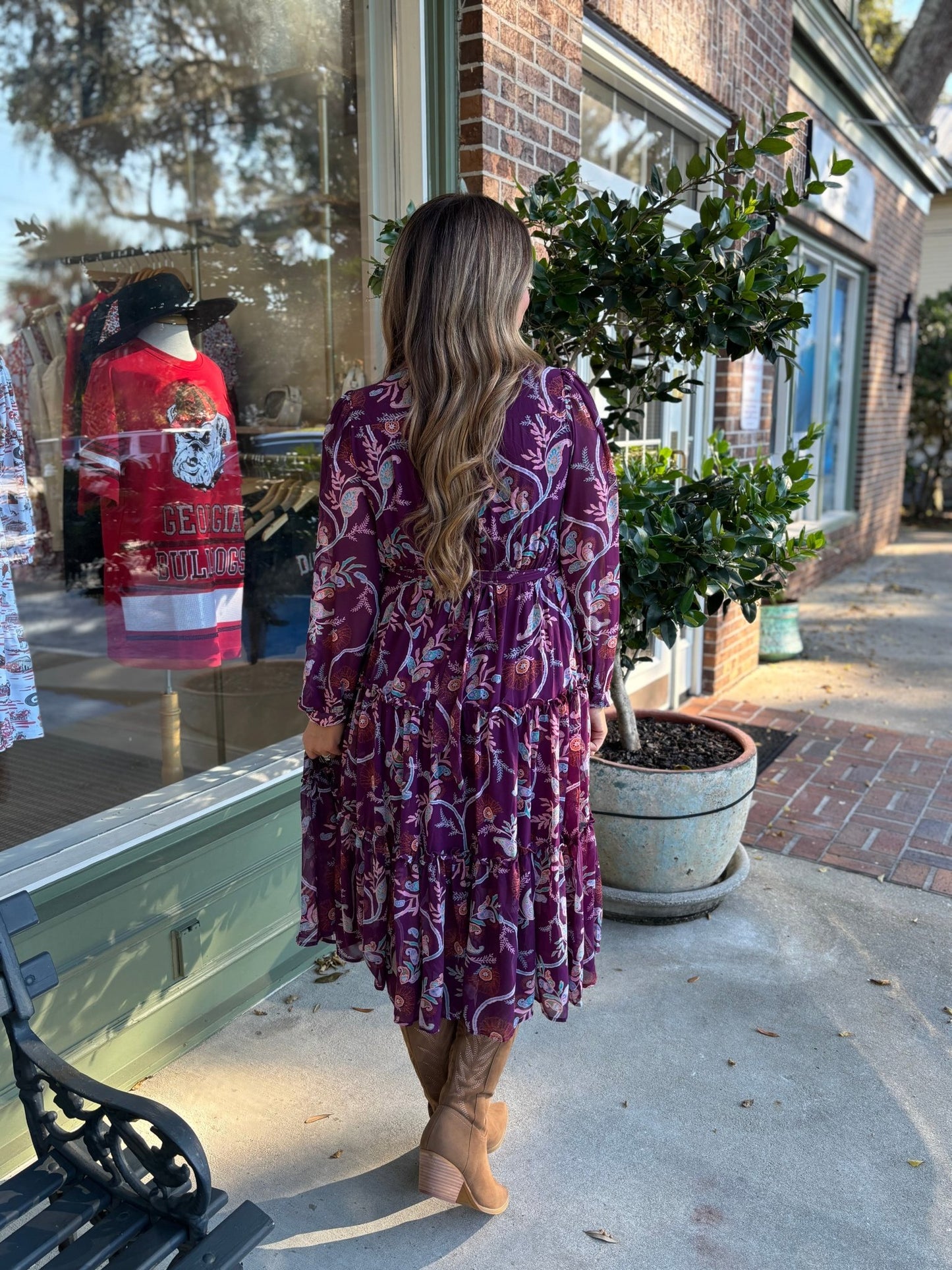 Paisley Plum Dress - KJ Clothier