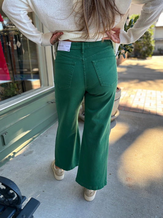 Patch Pocket Jeans - Green - KJ Clothier