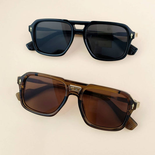 Retro Double Beam Aviator Sunglasses - KJ Clothier
