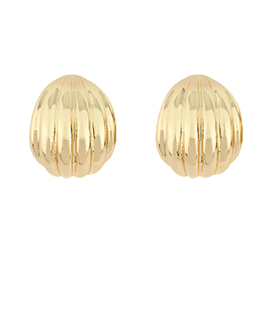 Ribbed Curvy Open Stud Earrings - KJ Clothier