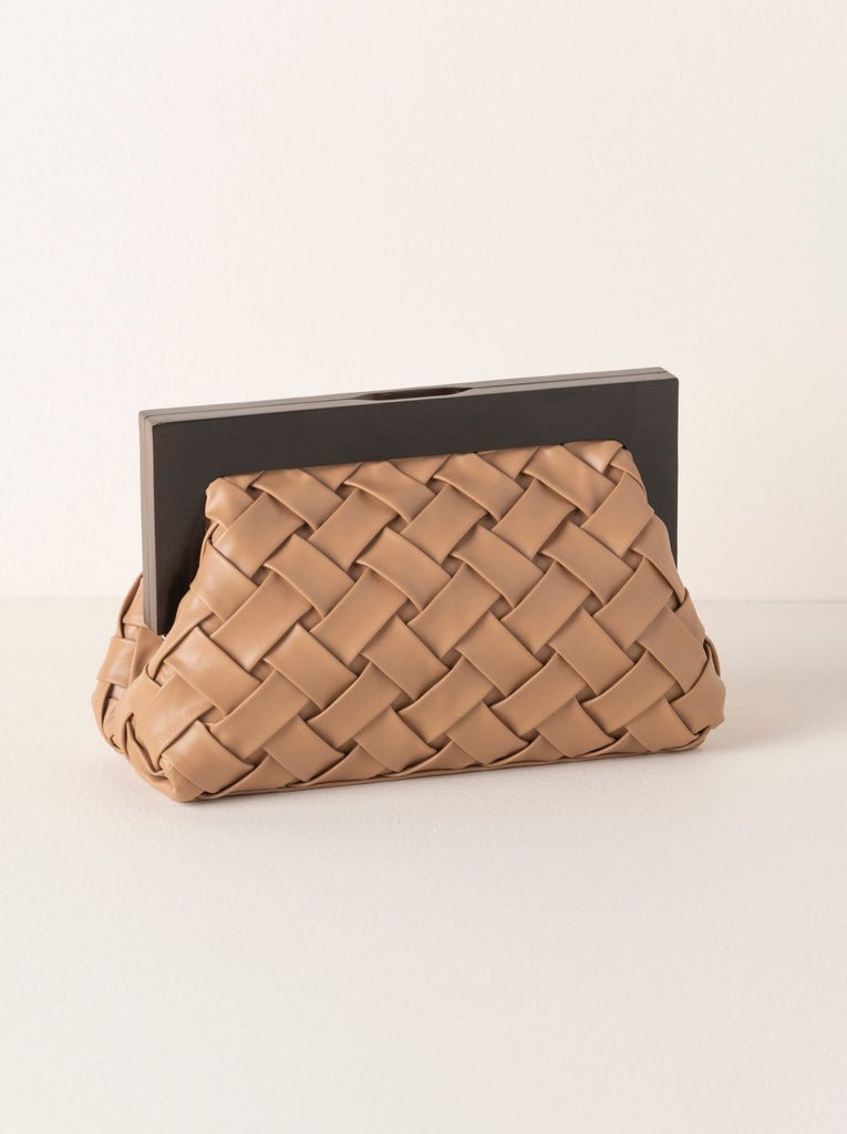 Shira Leah - Charlotte Frame Clutch - Tan - KJ Clothier