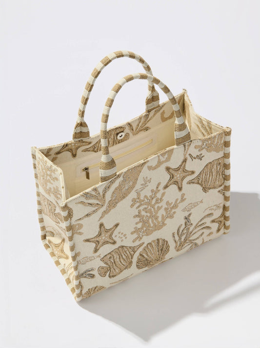 Shiraleah - Coastal Jacquard Tote - KJ Clothier