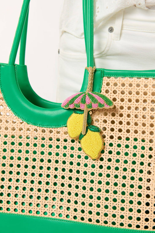 Shiraleah - Lemon Umbrella Beaded Bag Charm - KJ Clothier