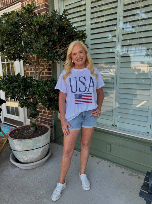 Show Me Your MuMu - Airport Tee - USA Flag - KJ Clothier