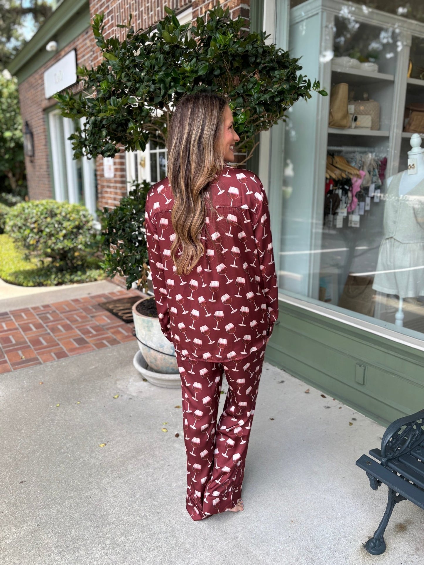 Show Me Your MuMu - Classic PJ Set - Red WIne Silky - KJ Clothier