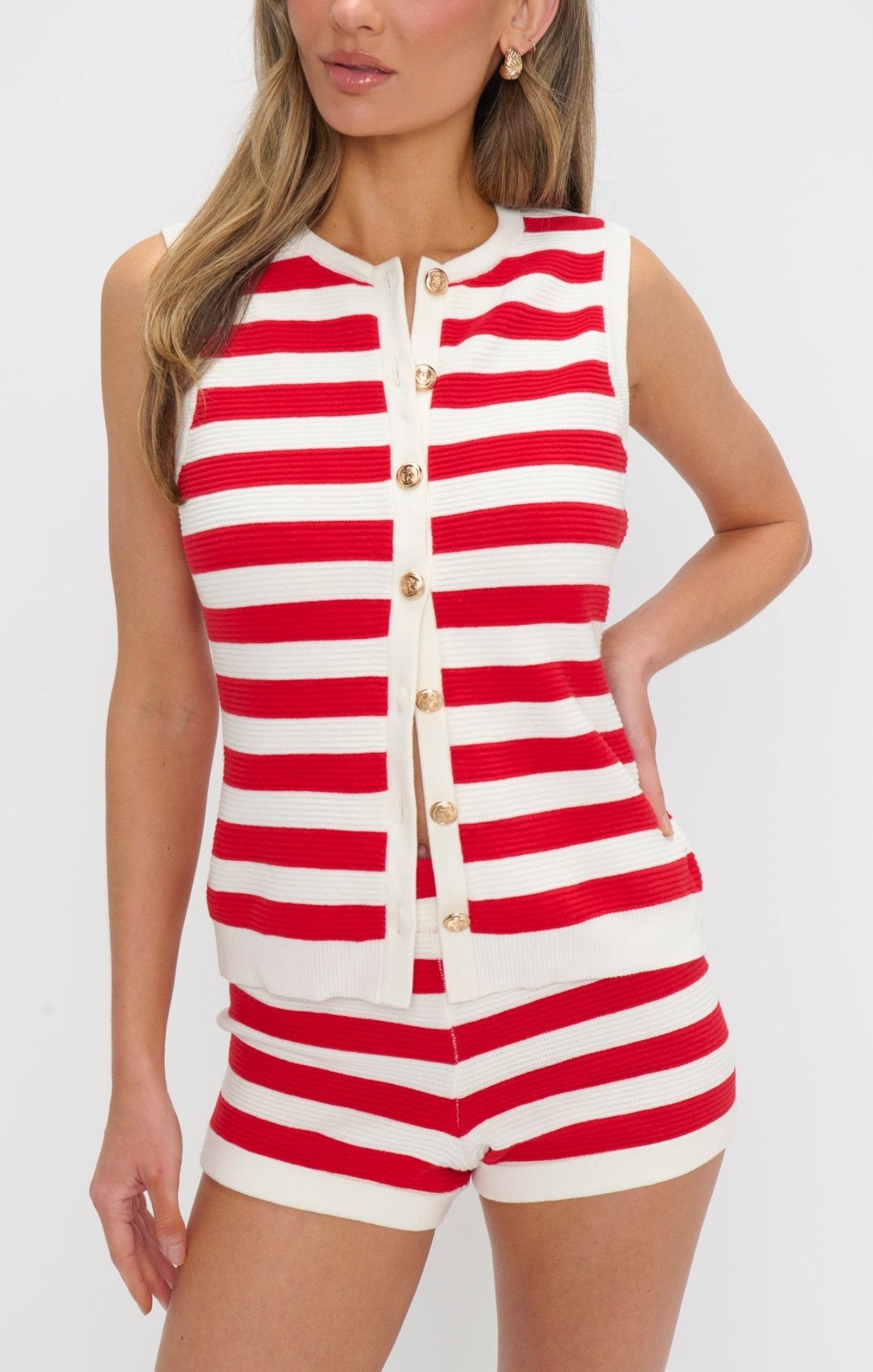 Show Me Your MuMu - Devin Tank - Red Stripe Delight Knit - KJ Clothier