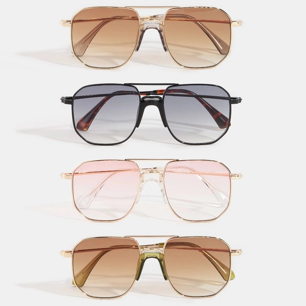 Simple Square Aviator Sunglasses Set - KJ Clothier