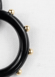Small Acrylic Hoop Earrings - Black with Gold - KJ Clothier